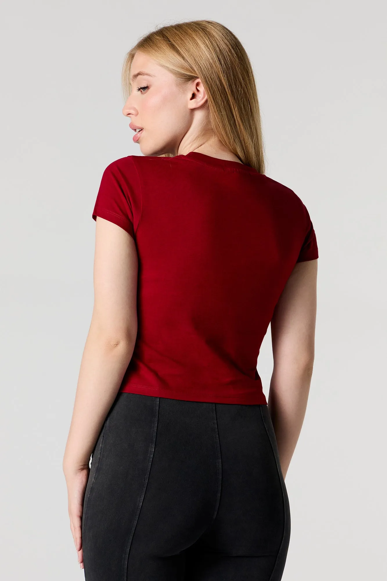 T-shirt ultracourt avec motif brodé Brooklyn sold by Urban Planet product image thumbnail 2