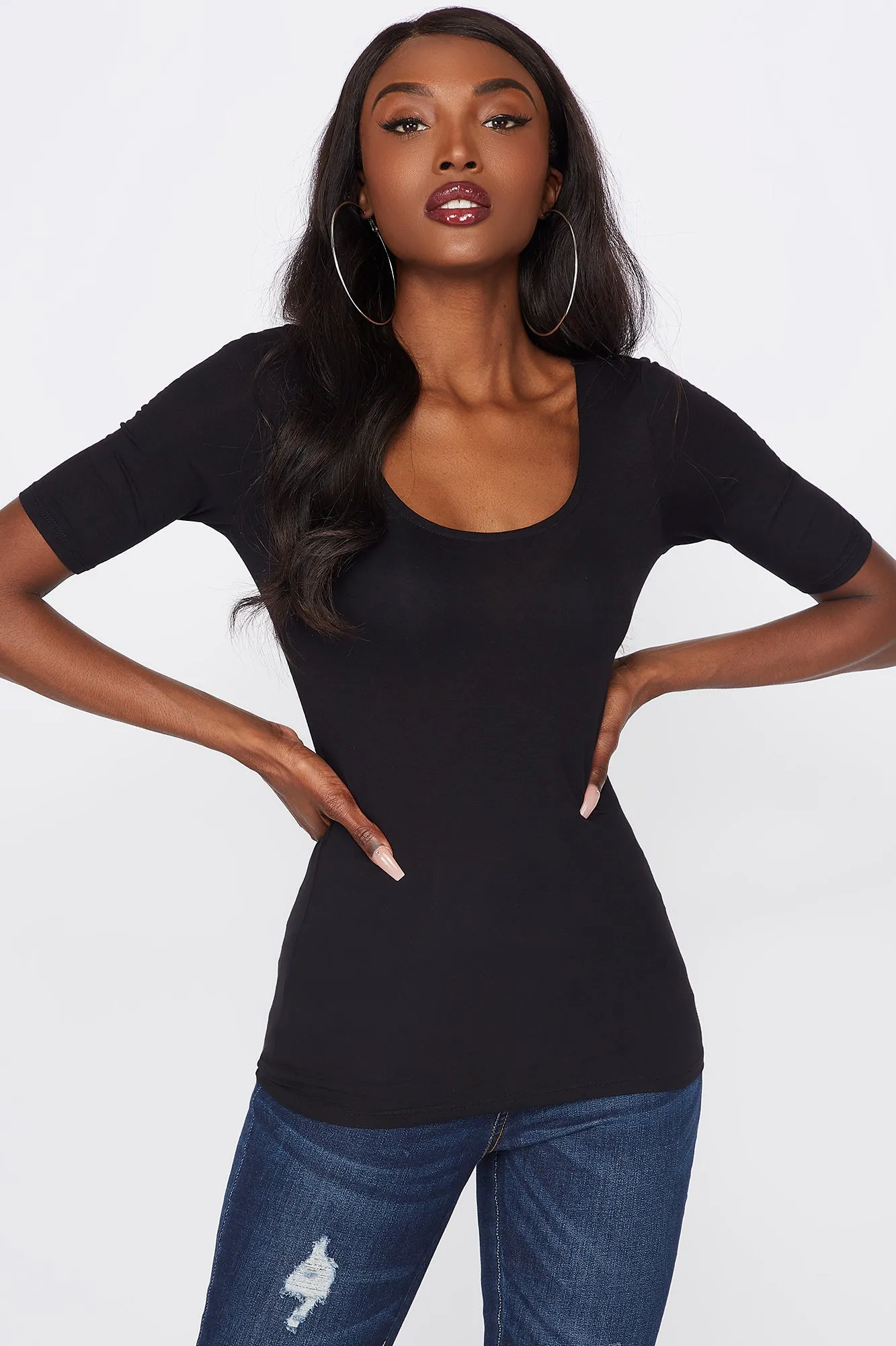 Scoop Neck T-Shirt sold by Urban Planet product image thumbnail 3