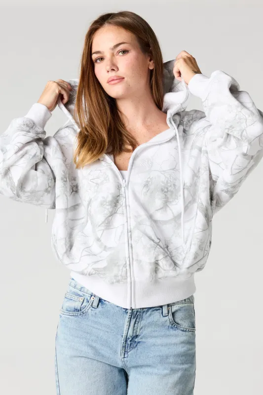 Boxy Fleece Zip-Up Hoodie sold by Urban Planet