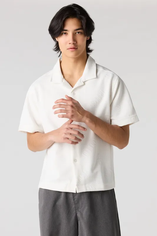 Cross Textured Button-Up Top sold by Urban Planet