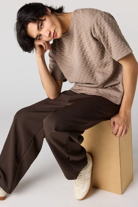 Checkered Textured Boxy T-Shirt sold by Urban Planet