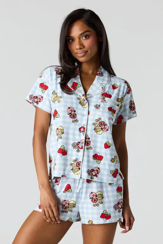 Strawberry Shortcake Button-Up Top & Short Pajama Set sold by Urban Planet