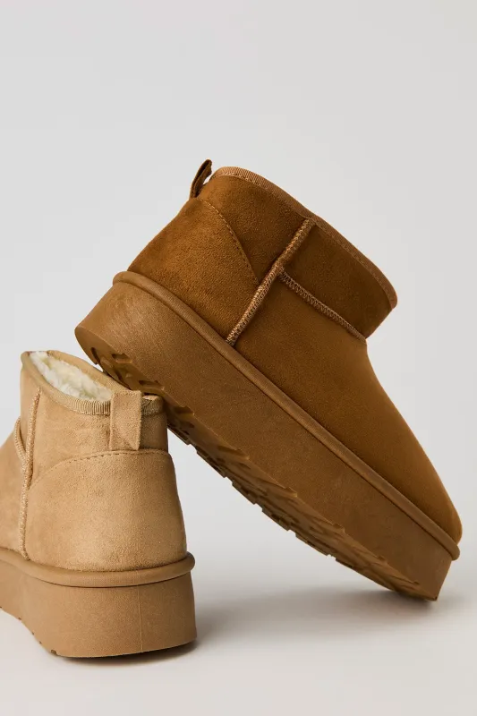 Platform Faux Fur Lined Booties sold by Urban Planet