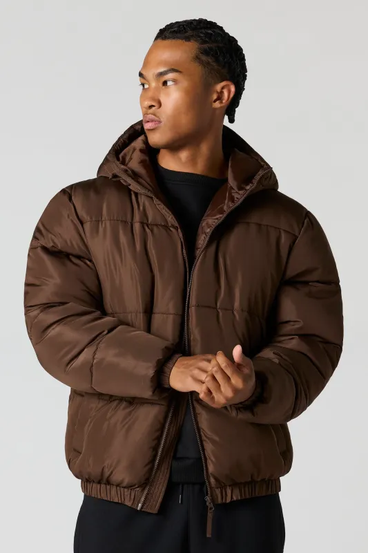 Hooded Bomber Puffer Jacket sold by Urban Planet