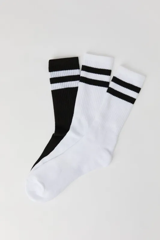 Striped Crew Socks (3 Pack) sold by Urban Planet