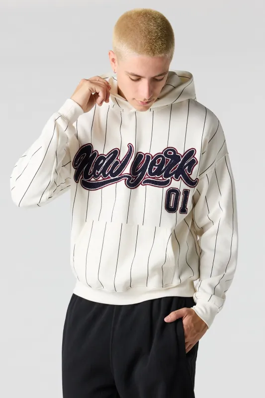 NY Embroidered Boxy Fleece Hoodie sold by Urban Planet