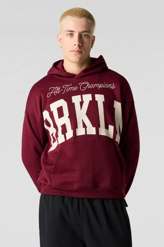 Brkln Graphic & Embroidered Boxy Fleece Hoodie sold by Urban Planet