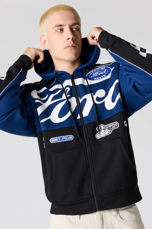 Ford HD Print Fleece Zip-Up Hoodie sold by Urban Planet