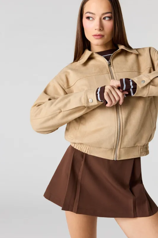 Suede Bomber Jacket sold by Urban Planet