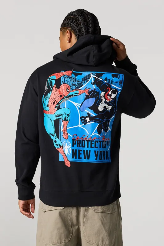 Spider-Man & Venom Graphic Fleece Hoodie sold by Urban Planet