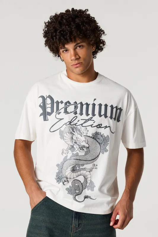 Dragon Puff Print Boxy T-Shirt sold by Urban Planet