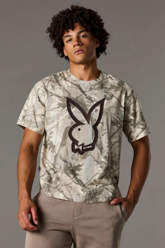 Playboy Twill Embroidered T-Shirt sold by Urban Planet