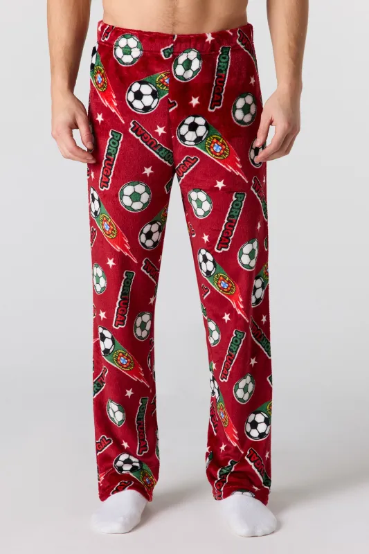 Portugal Print Plush Pajama Pant sold by Urban Planet