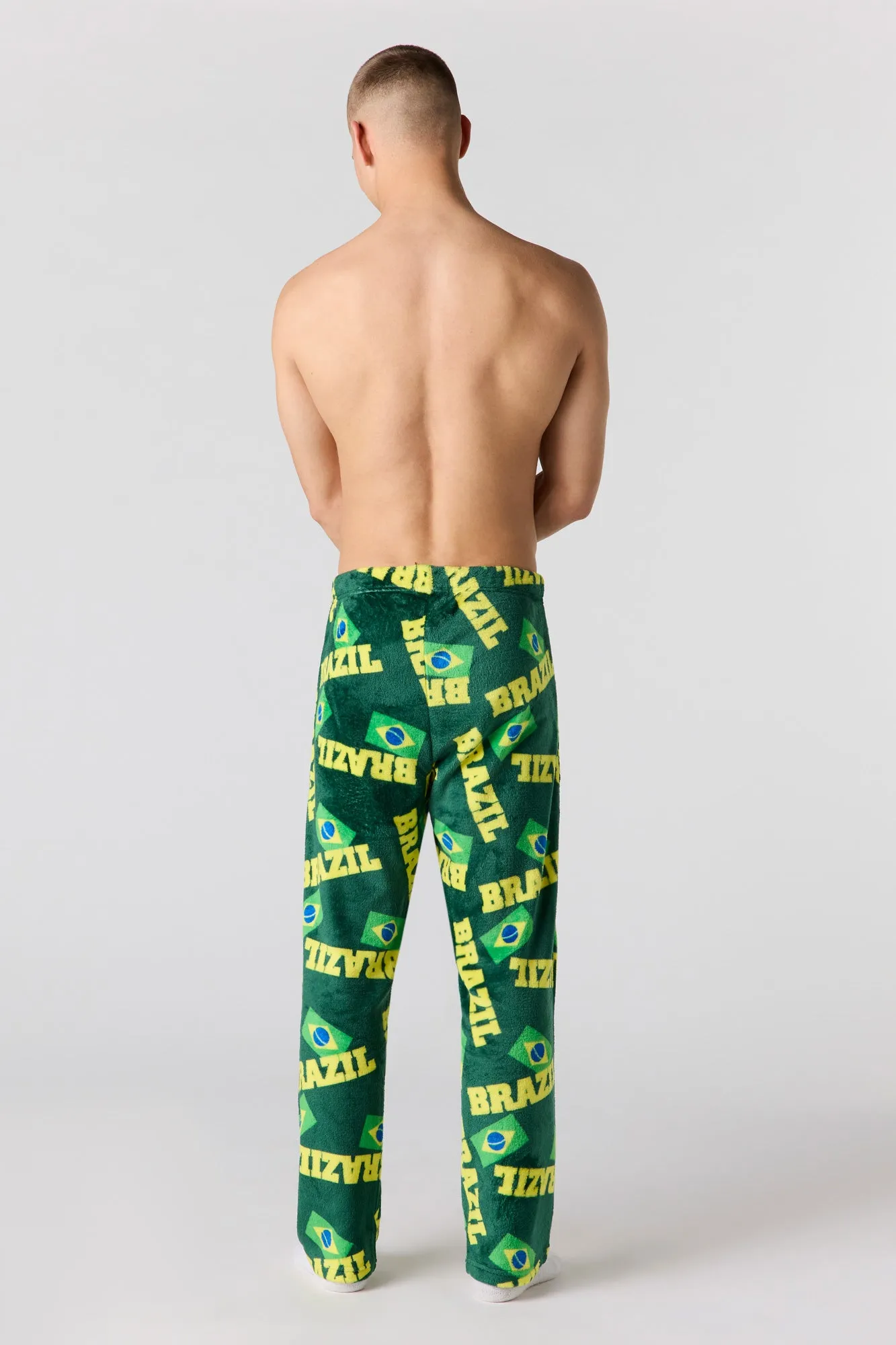 Brazil Print Plush Pajama Pant sold by Urban Planet product image thumbnail 3