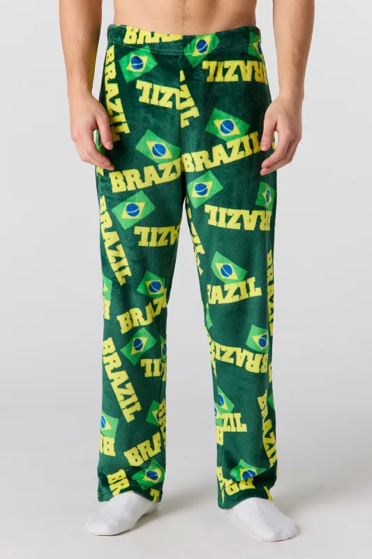 Brazil Print Plush Pajama Pant made by Urban Planet