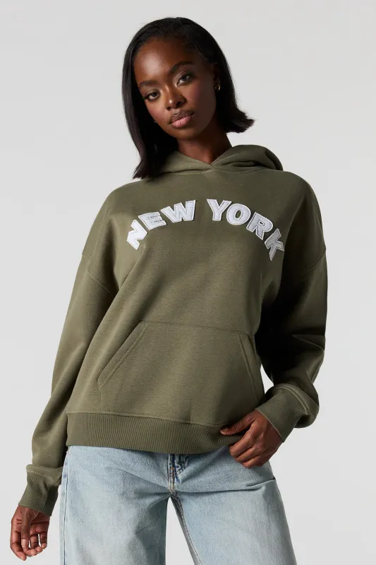 Patch Boxy Fleece Hoodie sold by Urban Planet