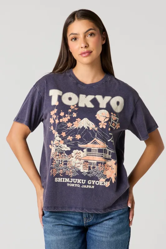 Destination Graphic Washed Boyfriend T-Shirt sold by Urban Planet