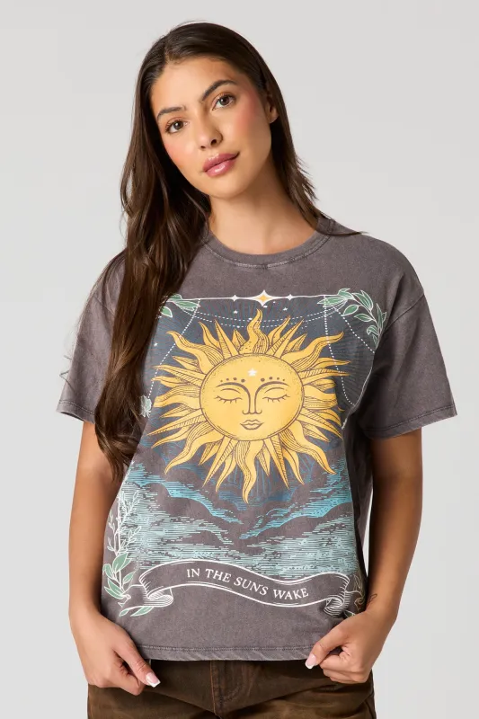 Cosmic Graphic Washed Boyfriend T-Shirt sold by Urban Planet