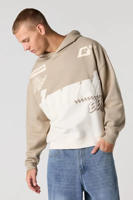 Embroidered Colourblock Racing Hoodie sold by Urban Planet