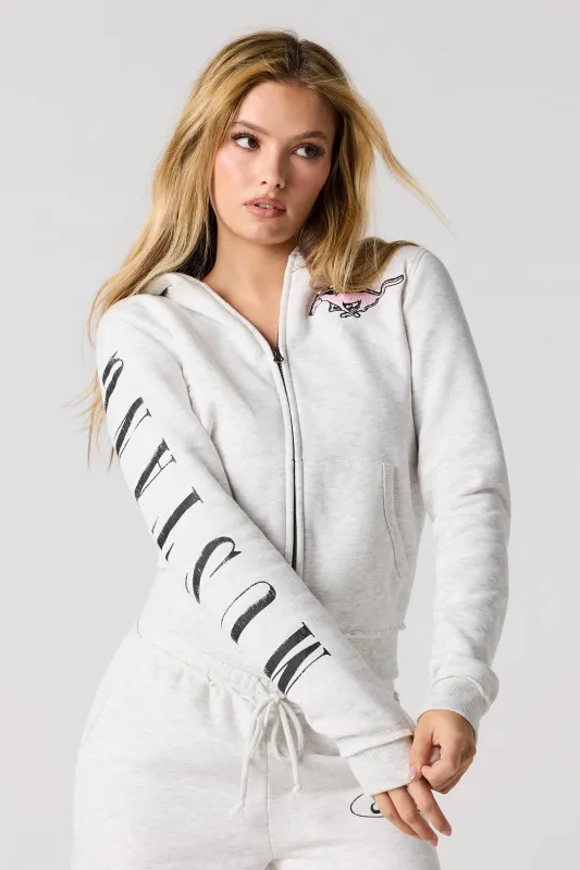 Ford Embroidered Fleece Zip-Up Hoodie sold by Urban Planet