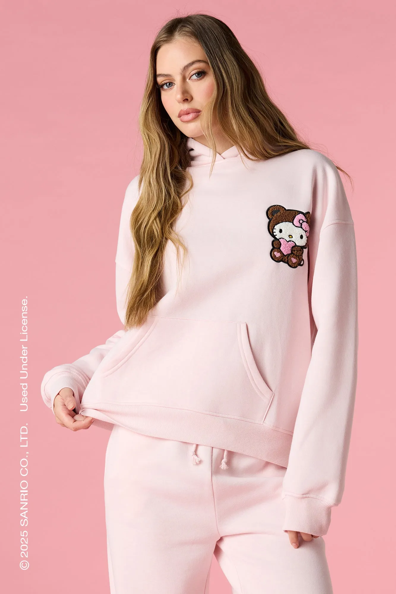 Hello Kitty® Chenille Embroidered Fleece Hoodie sold by Urban Planet product image thumbnail 2