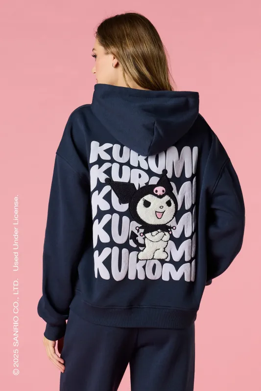 Kuromi™ Chenille Embroidered Fleece Hoodie sold by Urban Planet