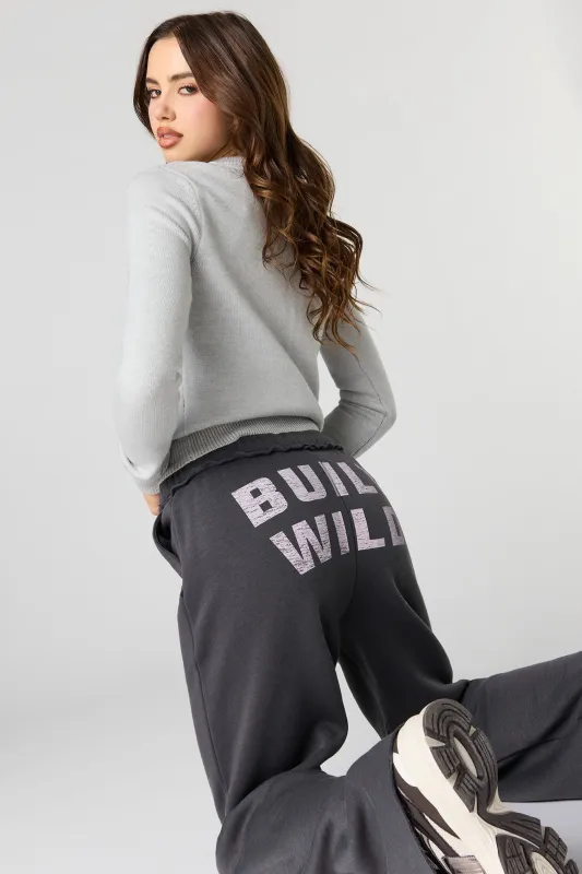 Ford Mustang Graphic Fleece Wide Leg Sweatpant made by Urban Planet
