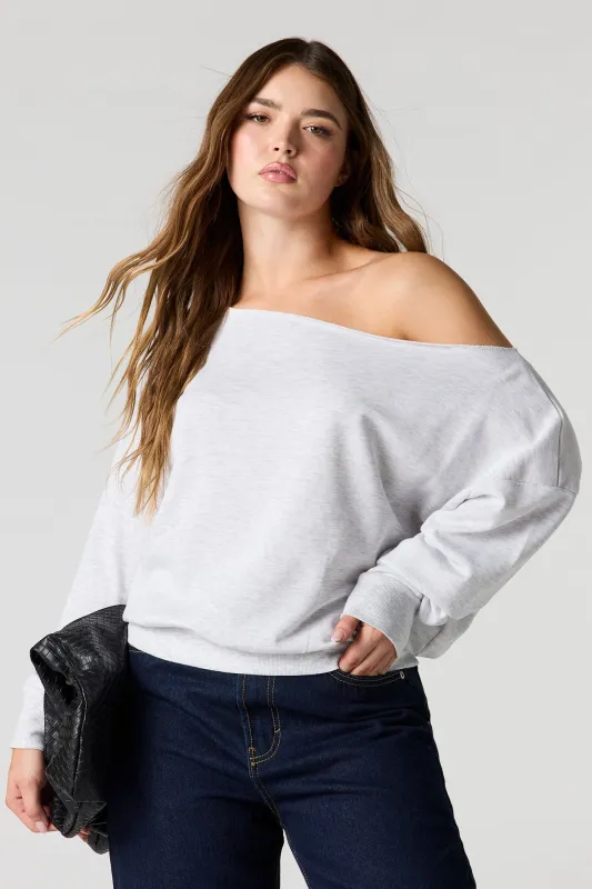 Off Shoulder Fleece Sweater sold by Urban Planet