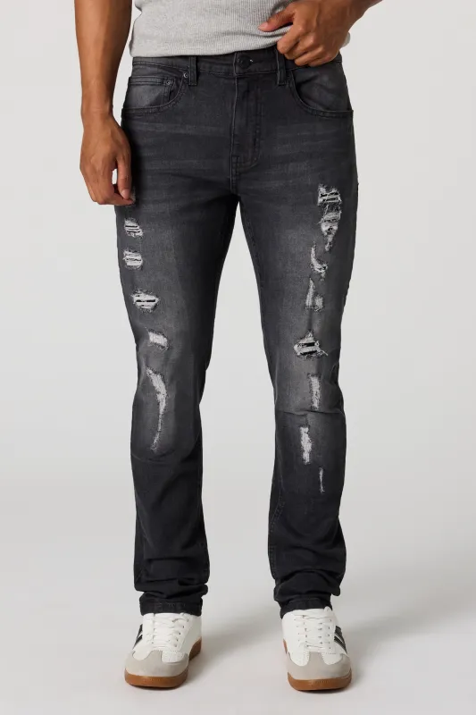 Ripped Skinny Black Jean sold by Urban Planet