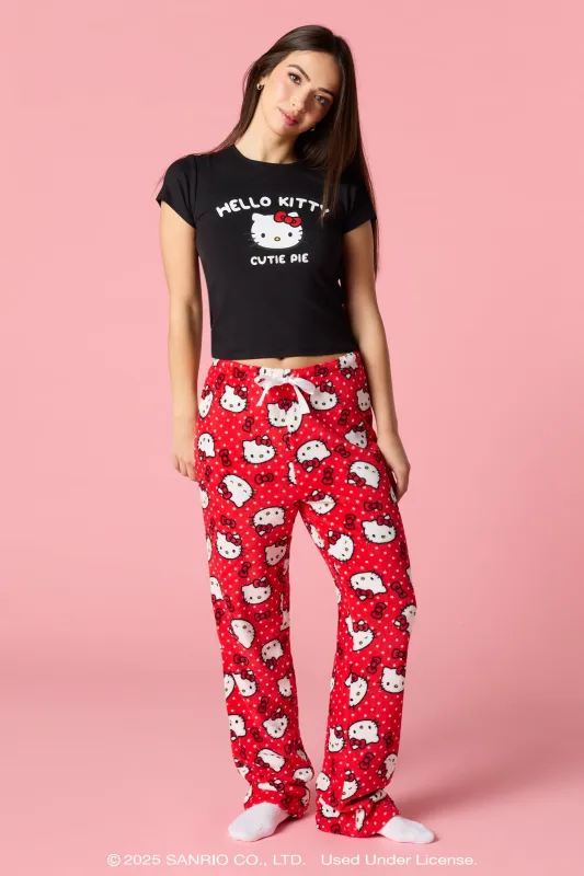 Hello Kitty® HD Print T-Shirt & Plush Pant Pajama Set sold by Urban Planet