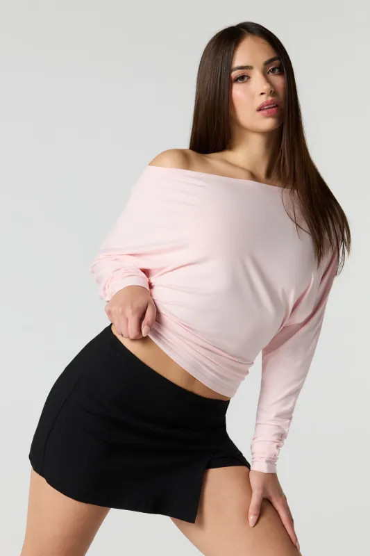 Off Shoulder Ribbed Classic Long Sleeve Top sold by Urban Planet