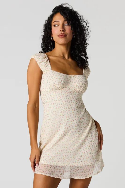 Floral Chiffon Mini Dress sold by Urban Planet