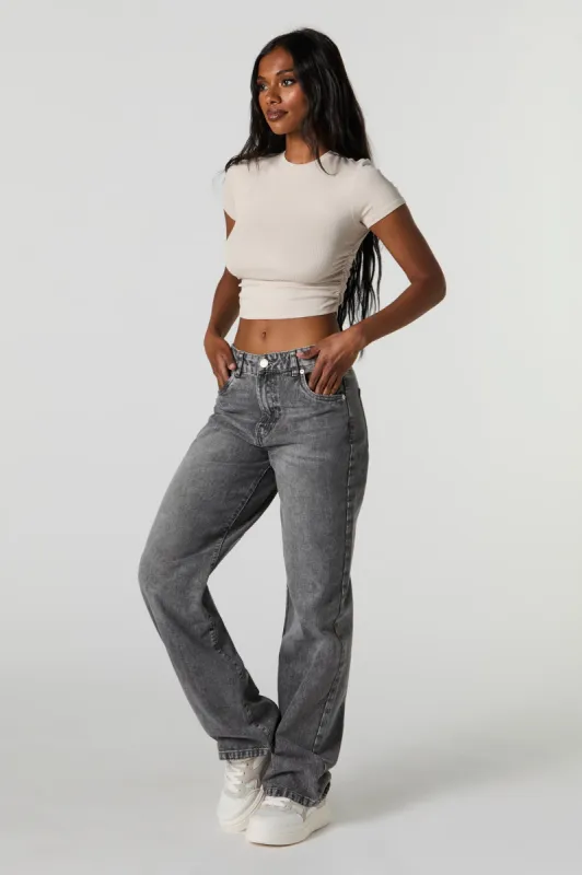 90's Washed High Rise Wide Leg Jean sold by Urban Planet