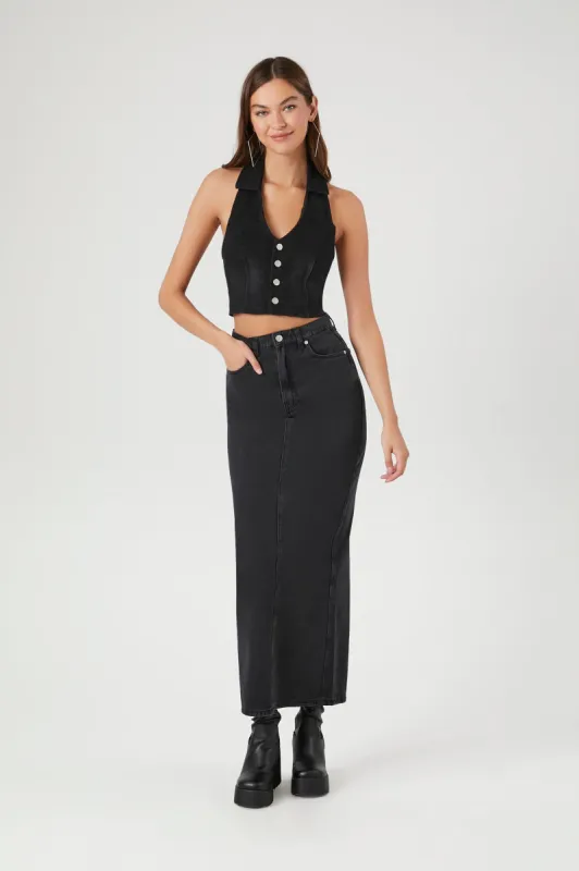 Jupe midi en denim sold by Urban Planet