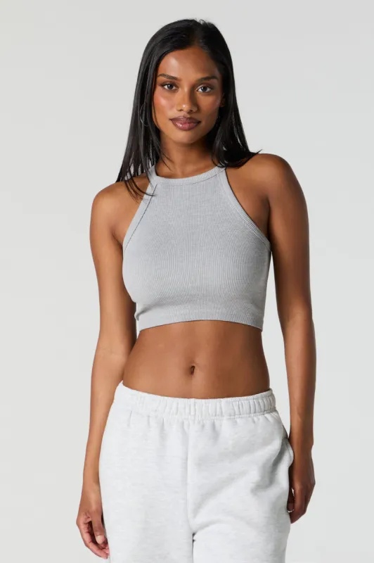 Seamless Ribbed Halter Cropped Tank sold by Urban Planet