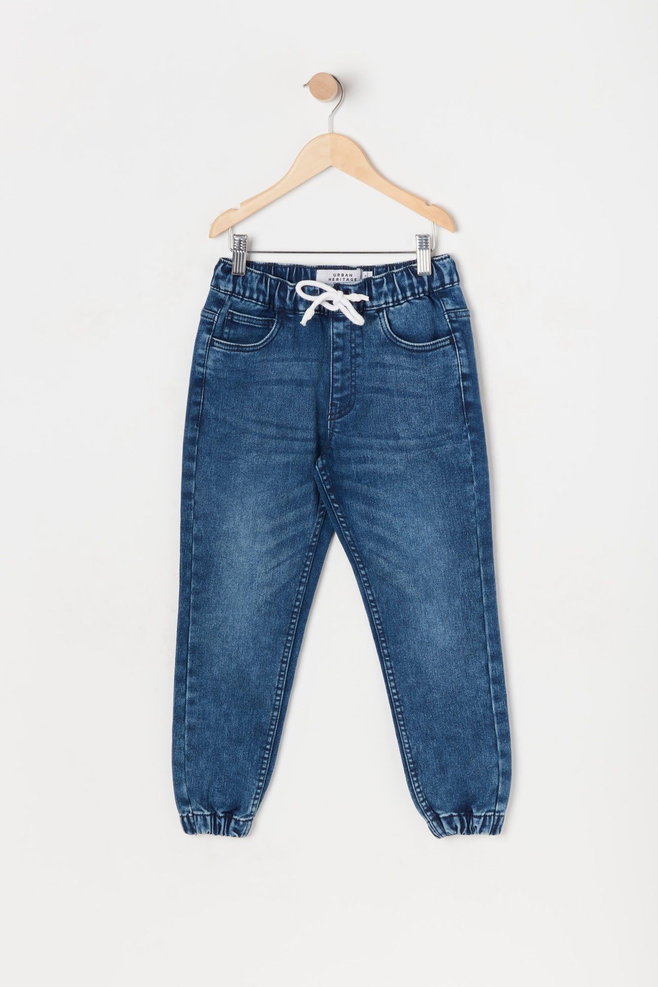 Boys Dark Wash Denim Knit Jogger sold by Urban Planet