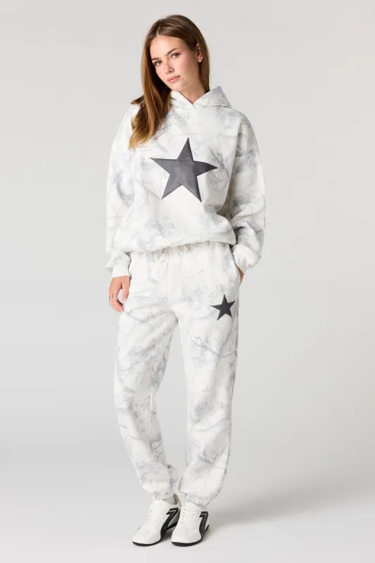 Star Graphic Camo Fleece Jogger sold by Urban Planet