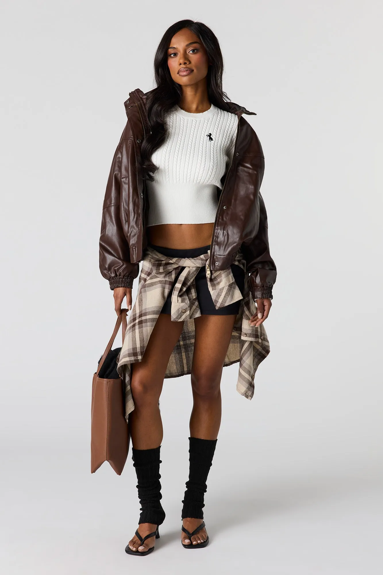 Embroidered Cable Knit Sweater sold by Urban Planet product image thumbnail 3