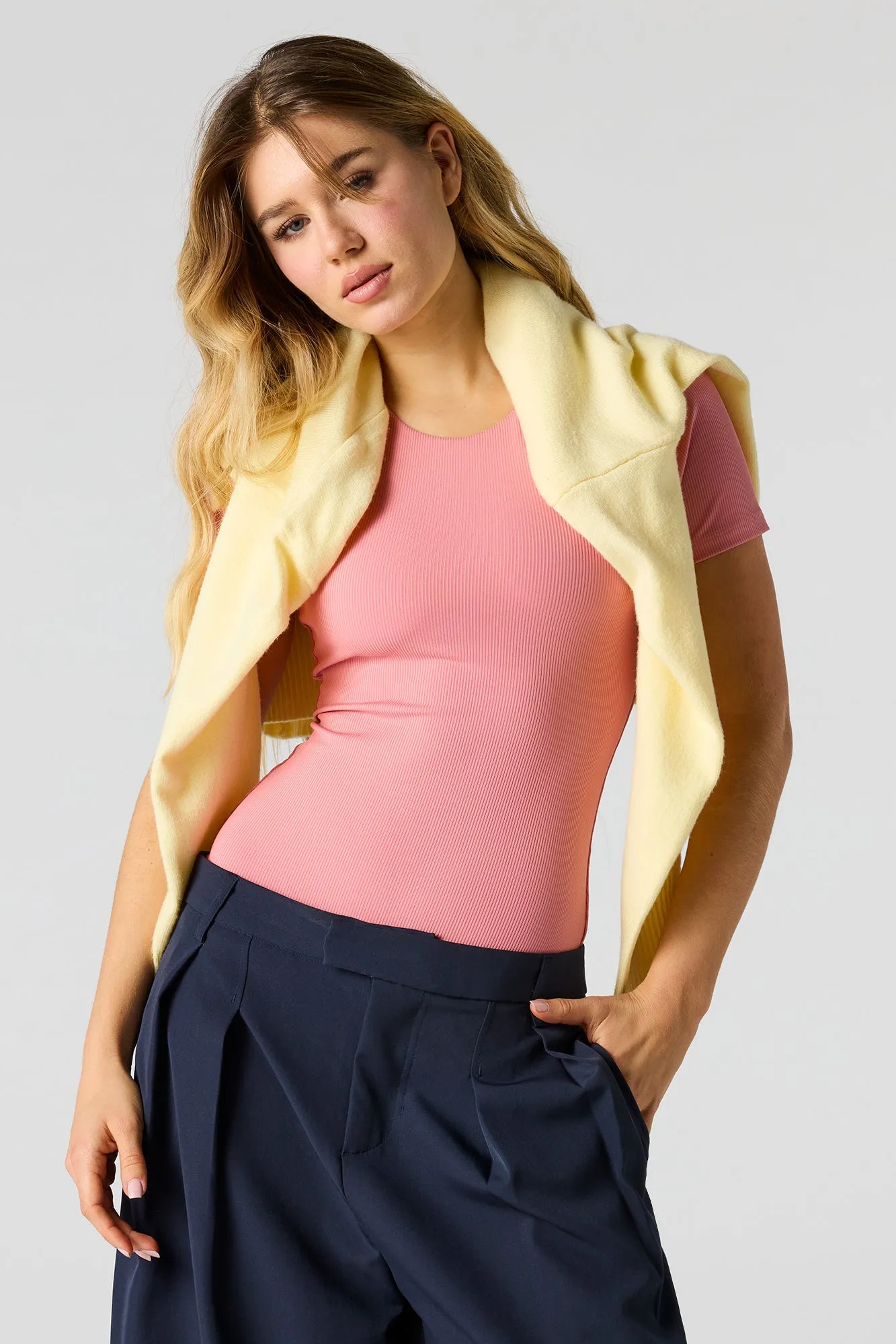 Contour Ribbed T-Shirt Bodysuit sold by Urban Planet