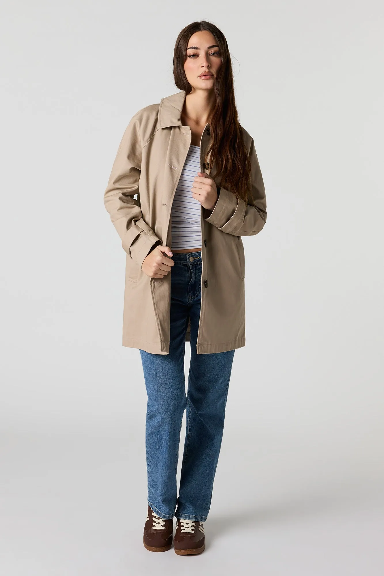 Midi Button Front Jacket sold by Urban Planet product image thumbnail 3