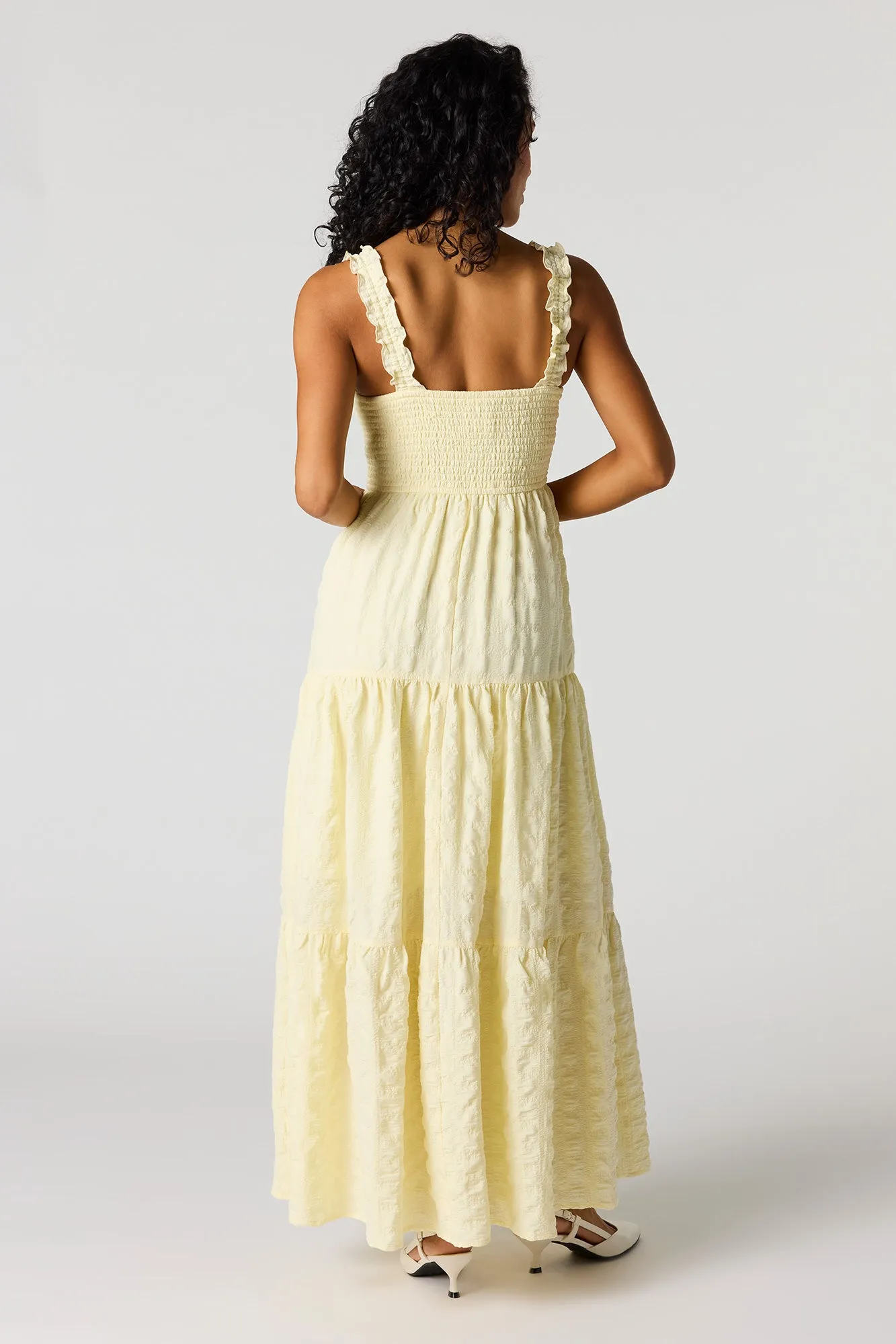 Smocked Ruffle Strap Tiered Maxi Dress sold by Urban Planet product image thumbnail 3