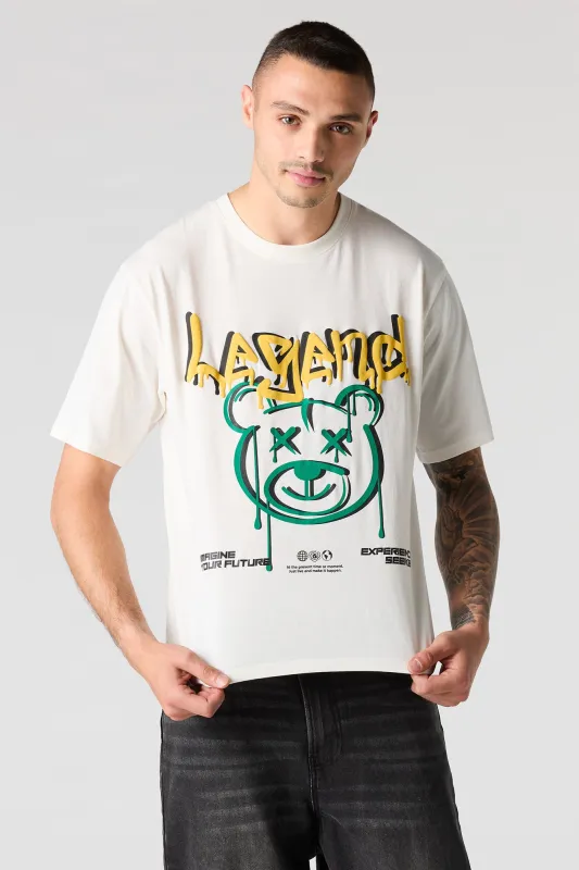 Bear Puff Print T-Shirt sold by Urban Planet