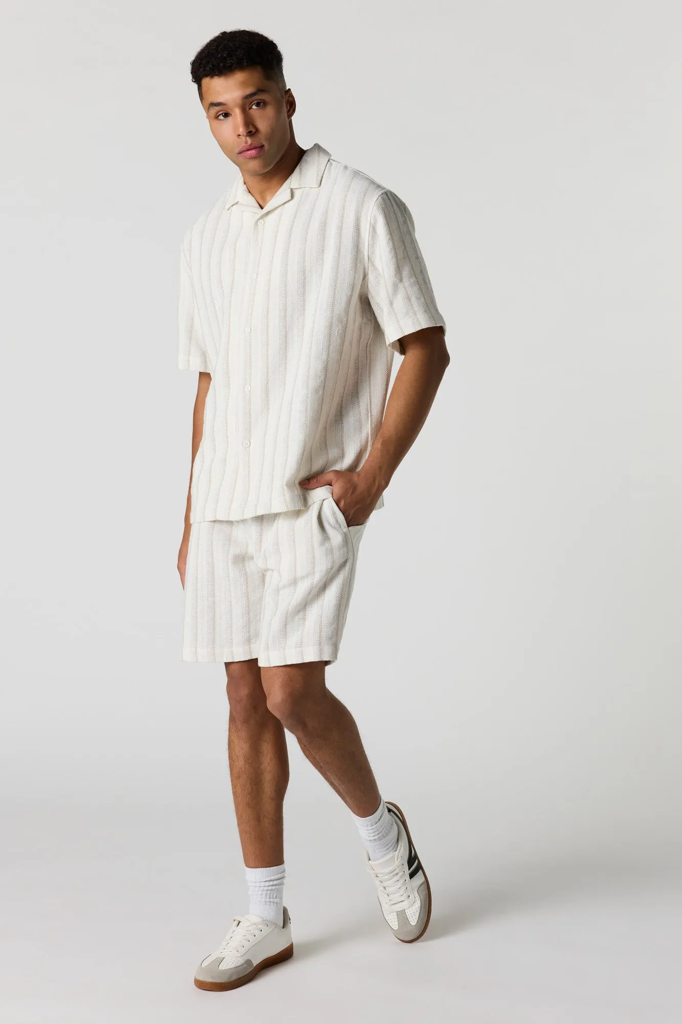 Textured Striped Drawstring Short sold by Urban Planet product image thumbnail 2