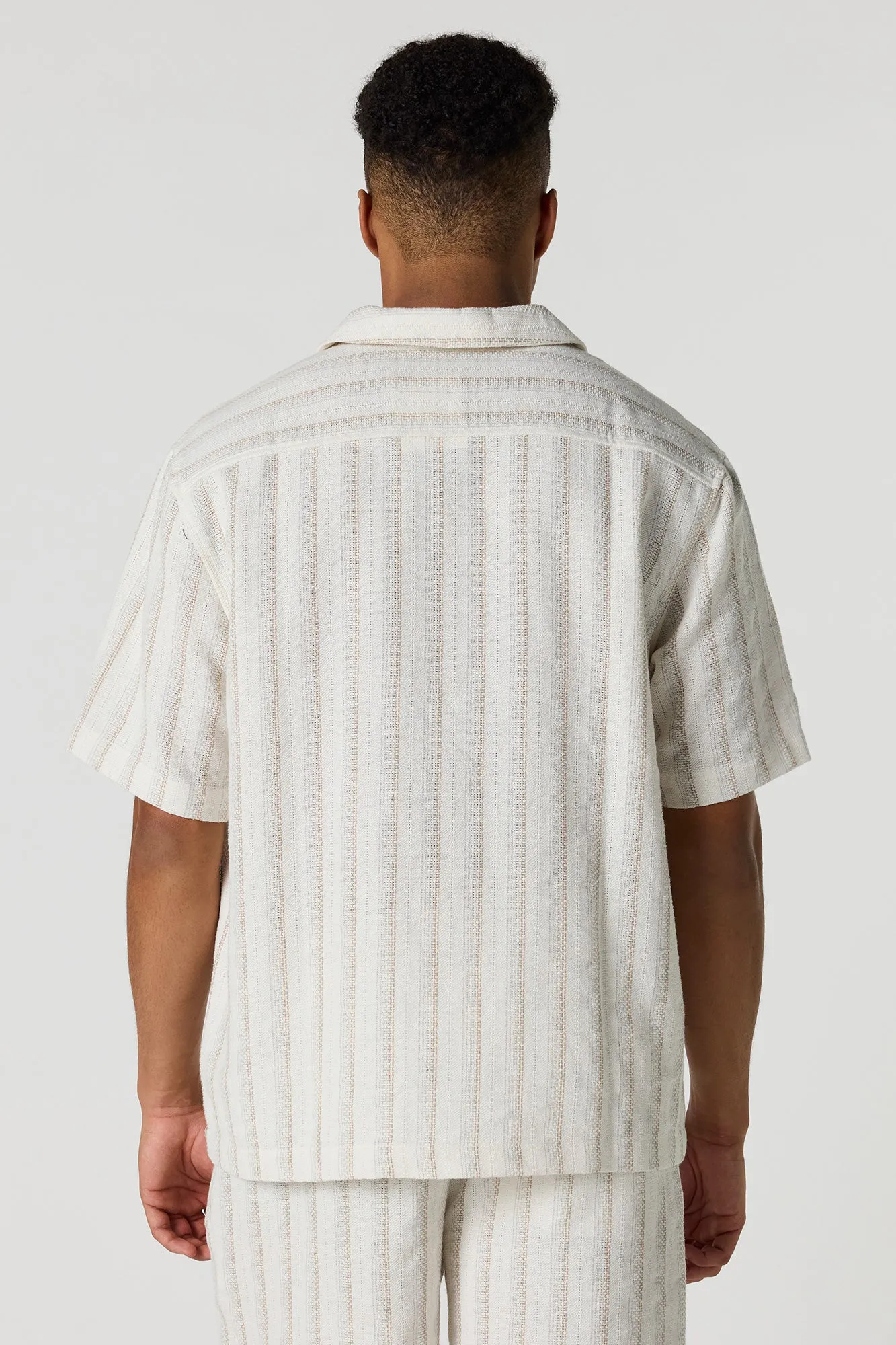 Textured Striped Button-Up Collared Top sold by Urban Planet product image thumbnail 2