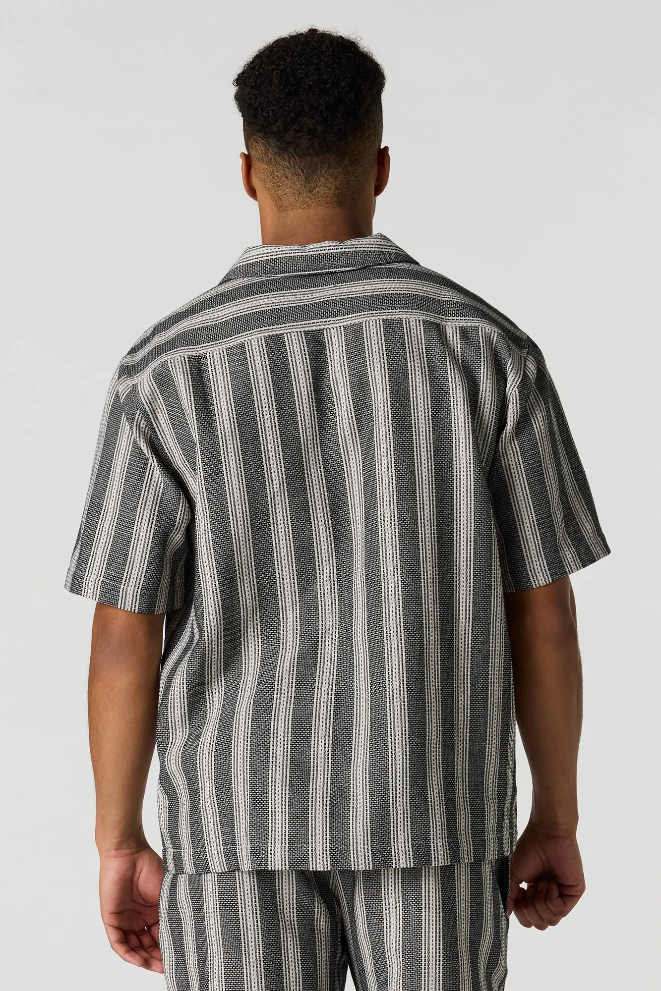 Textured Striped Button-Up Collared Top sold by Urban Planet product image thumbnail 5