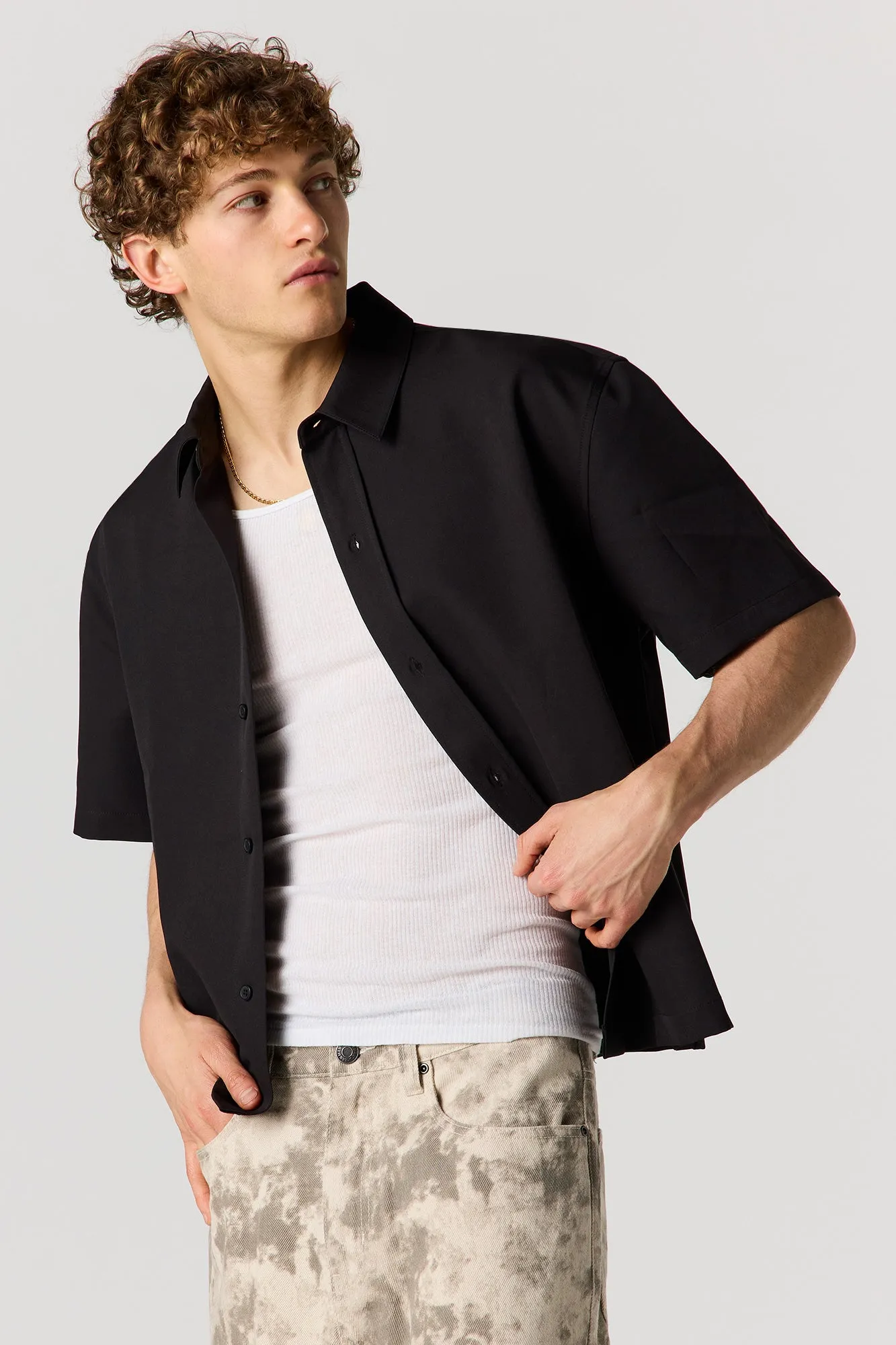 Boxy Button-Up Collared Top sold by Urban Planet product image thumbnail 4