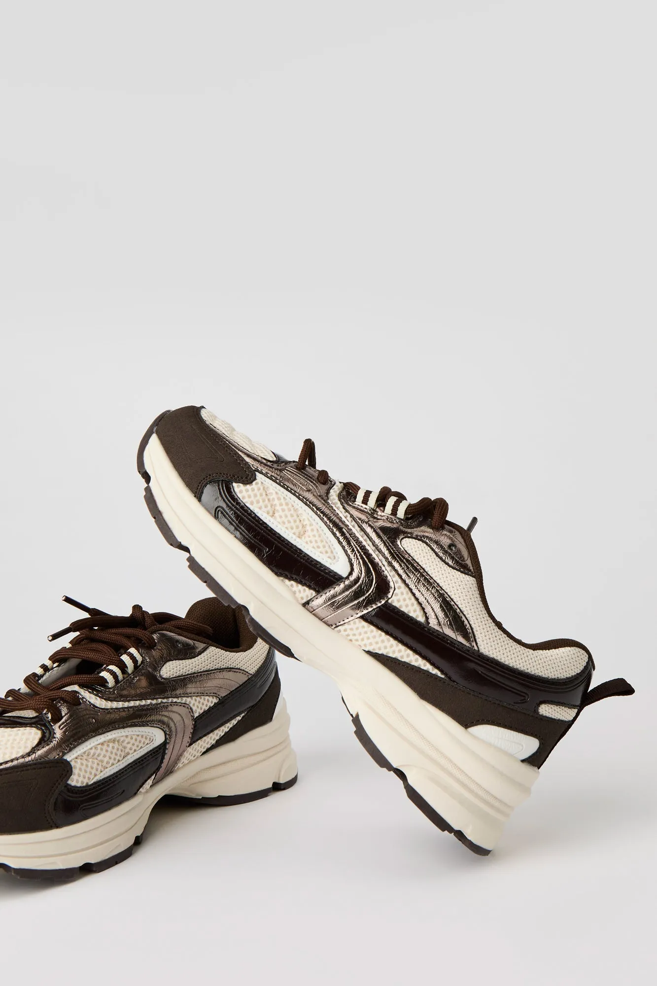 Mesh & Metallic Chunky Sneakers sold by Urban Planet