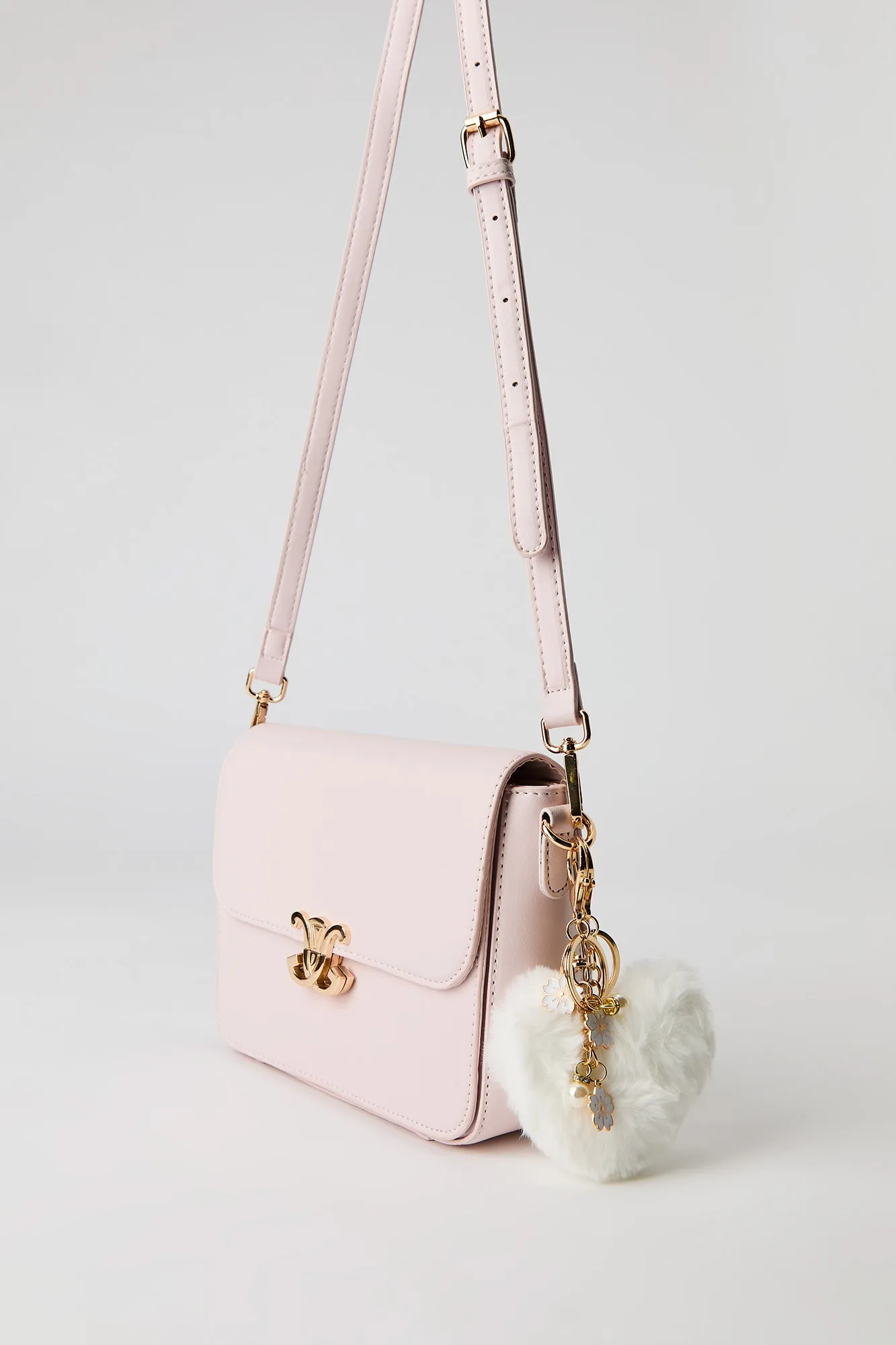 Faux Leather Crossbody Bag with Keychain sold by Urban Planet product image thumbnail 3