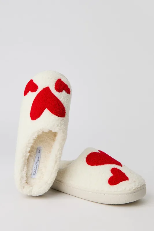 Heart Sherpa Slippers sold by Urban Planet