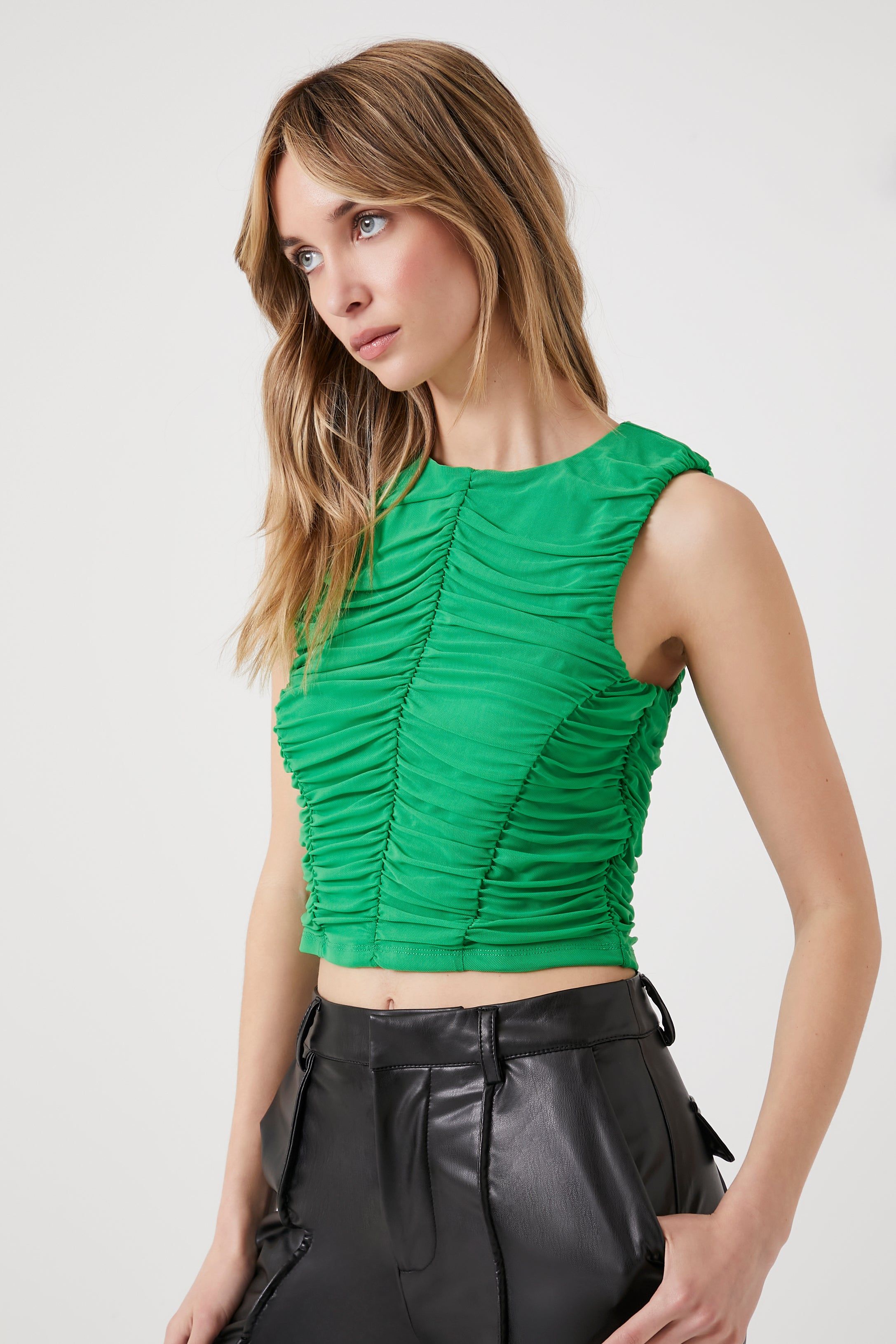 Mesh Ruched Crop Top sold by Urban Planet product image thumbnail 2